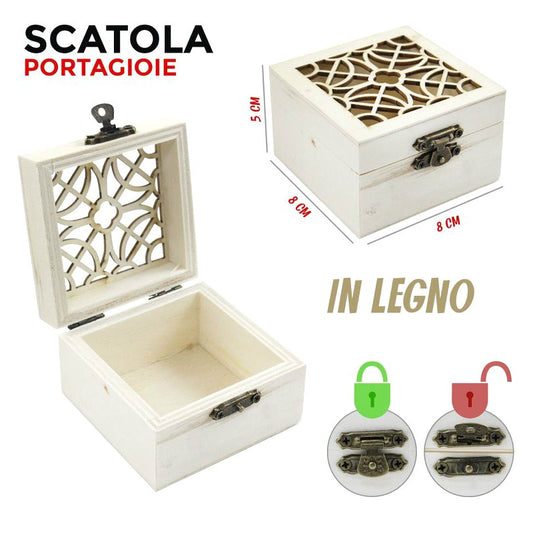 SCATOLA DEC. PORTAGIOIE IN LEGNO 8*5*8CM